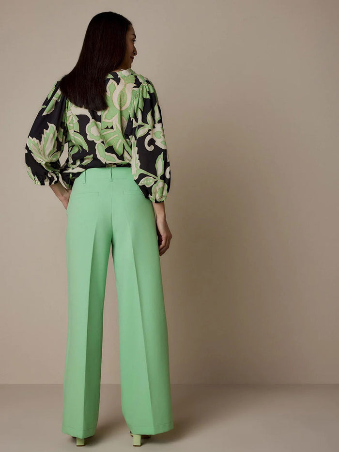 Summum Wide Leg Trousers Soft Emerald