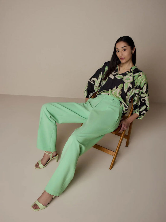 Summum Wide Leg Trousers Soft Emerald
