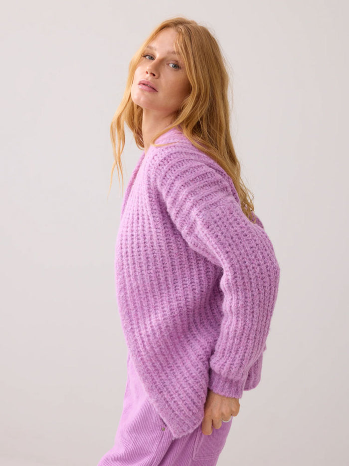 Summum Wool Blend Cardigan Violet