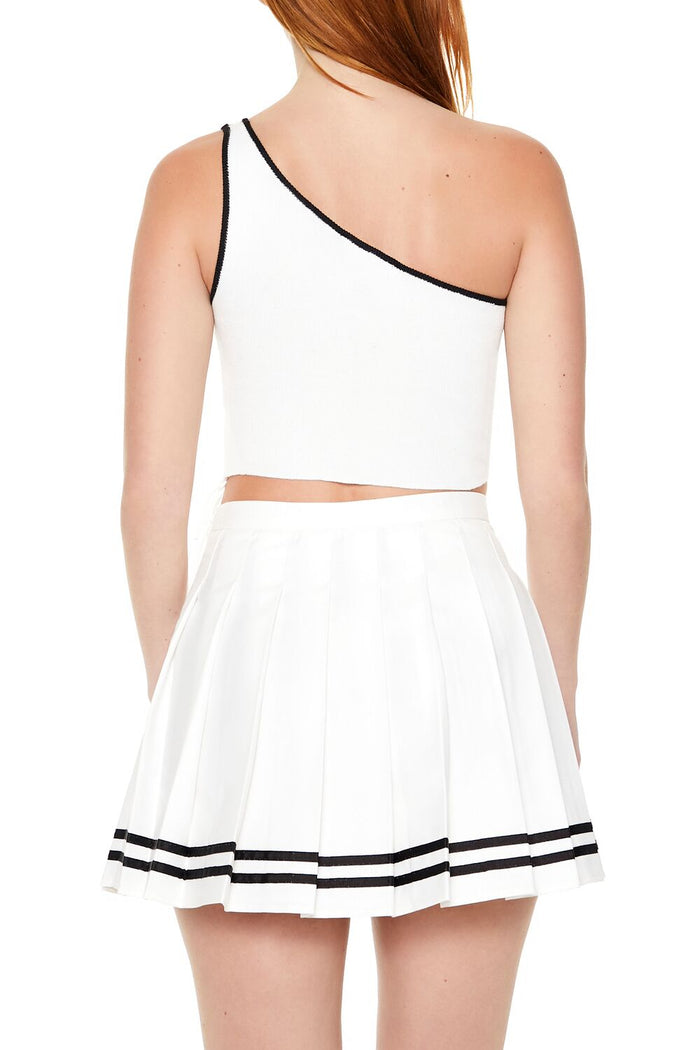 Sweater-Knit One-Shoulder Top