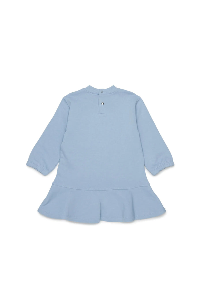 Sweatshirt dress with ruffled hem