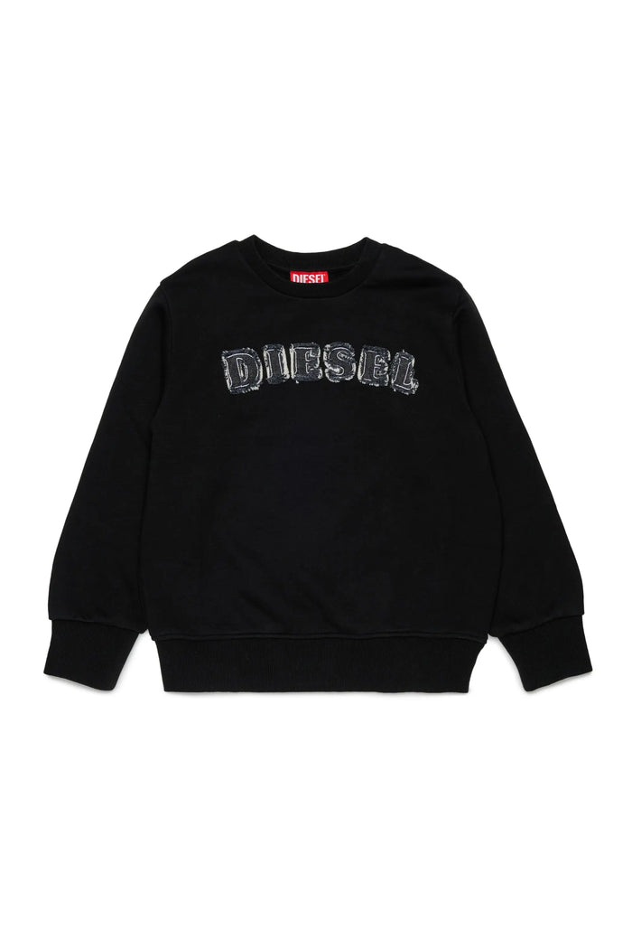 Sweatshirt with frayed logo letters