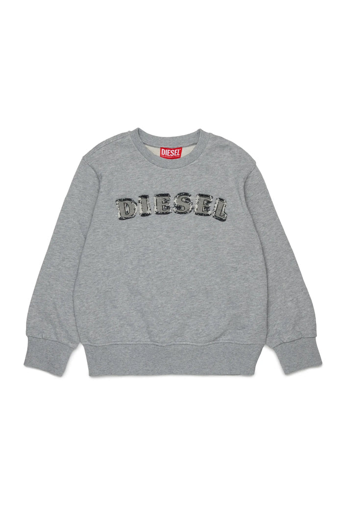 Sweatshirt with frayed logo letters
