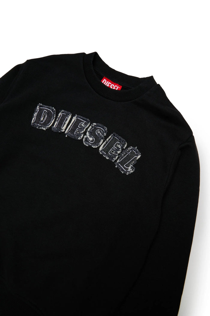 Sweatshirt with frayed logo letters