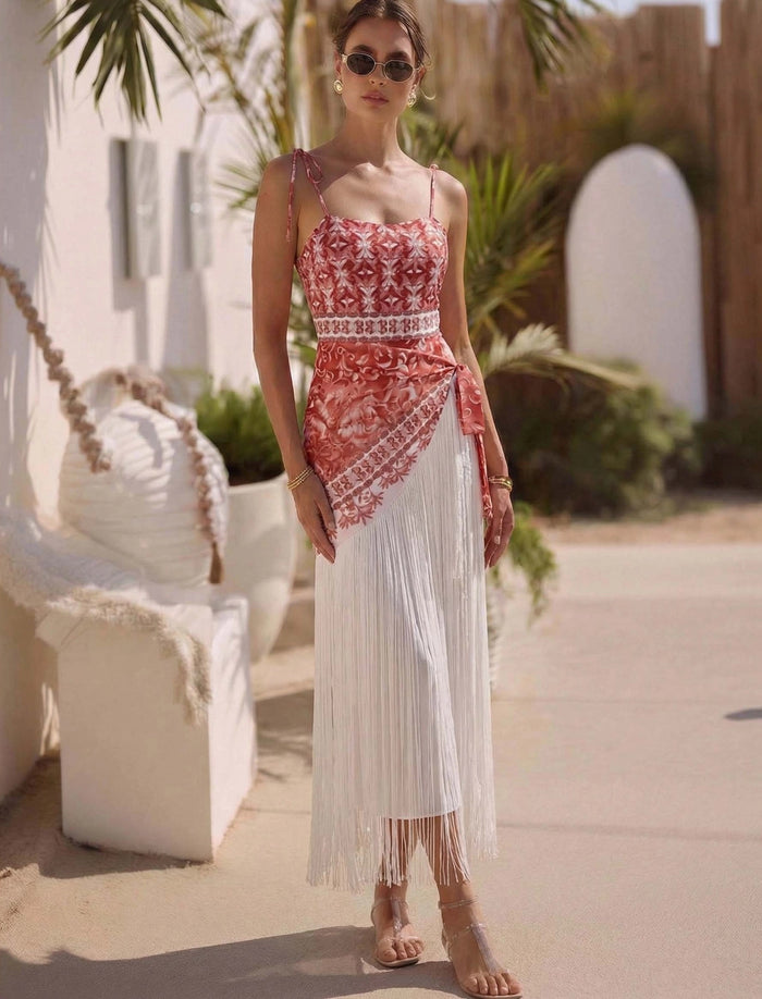 Sybil Swimsuit Wrap Skirt - Red