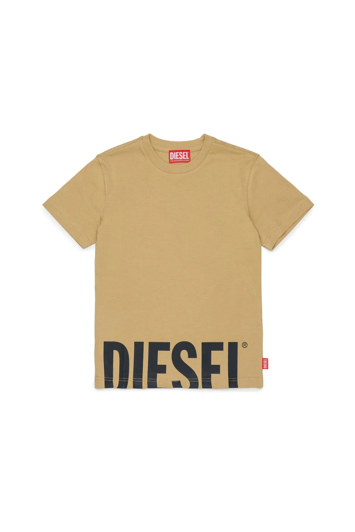 T-shirt with cut-off logo