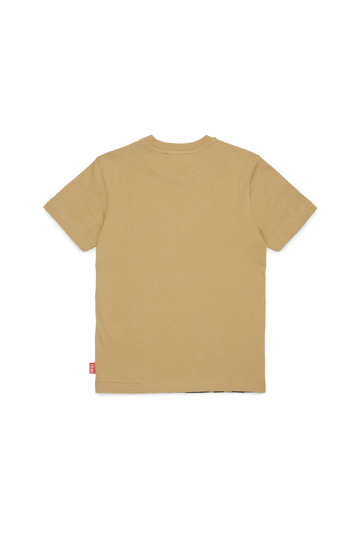 T-shirt with cut-off logo