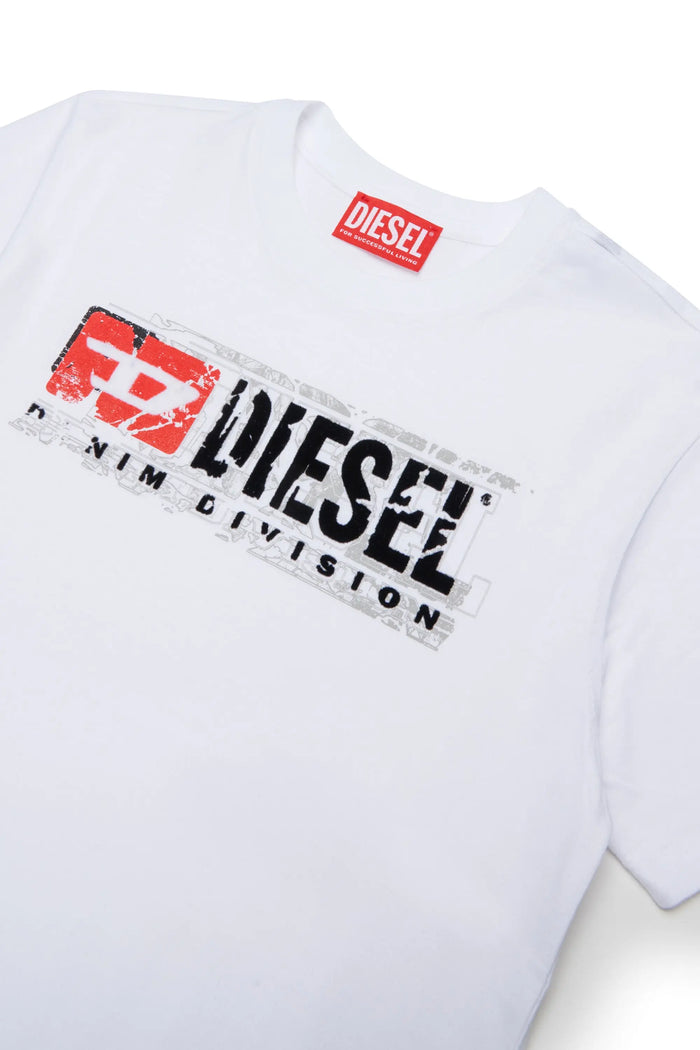 T-shirt with distressed logo print