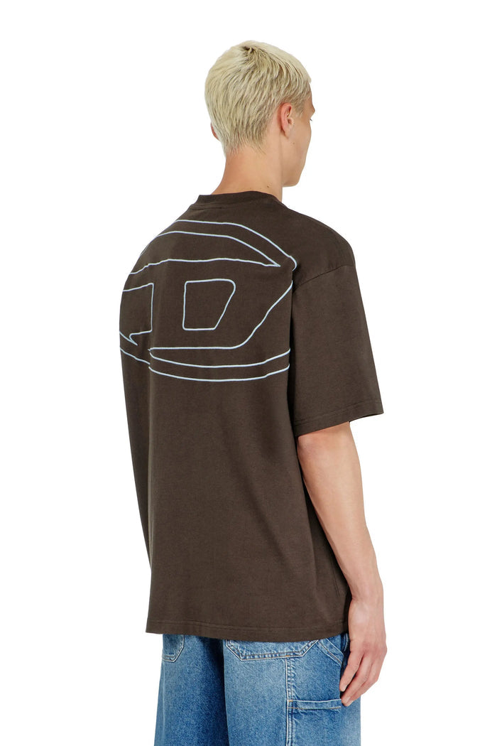 T-shirt with maxi oval D embroidery