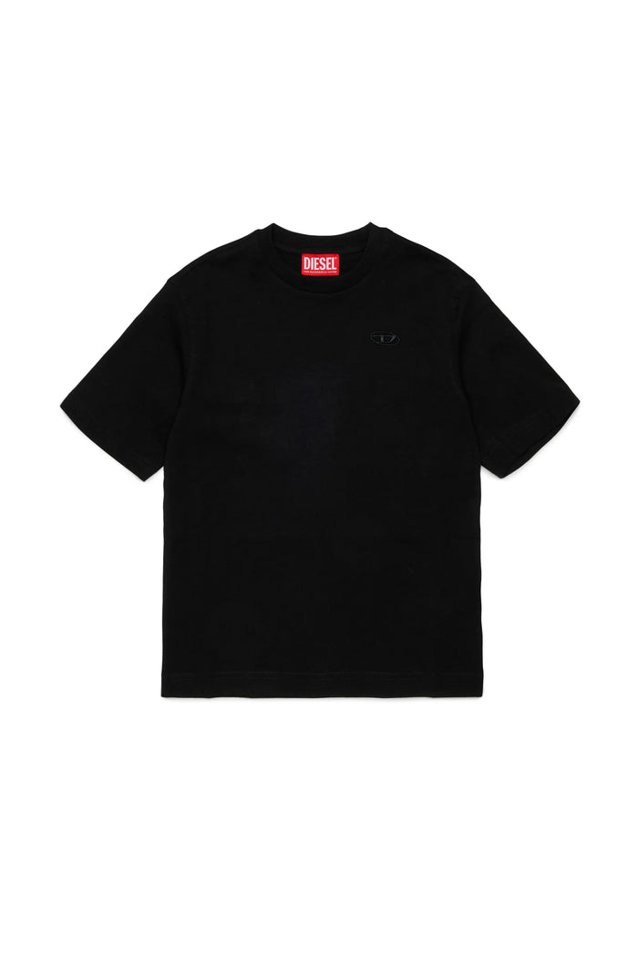 T-shirt with Oval D embroidery and flock print