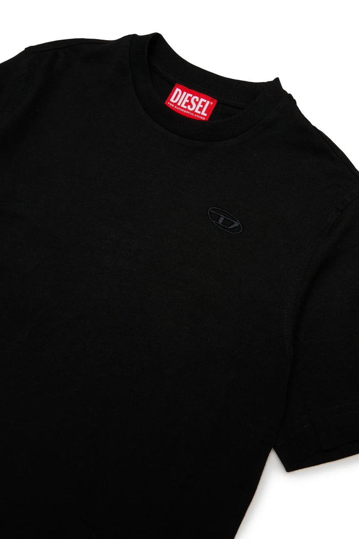 T-shirt with Oval D embroidery and flock print