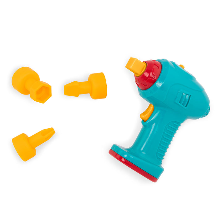 The Take Apart Airplane from Battat with the included toy drill and drill bits.
