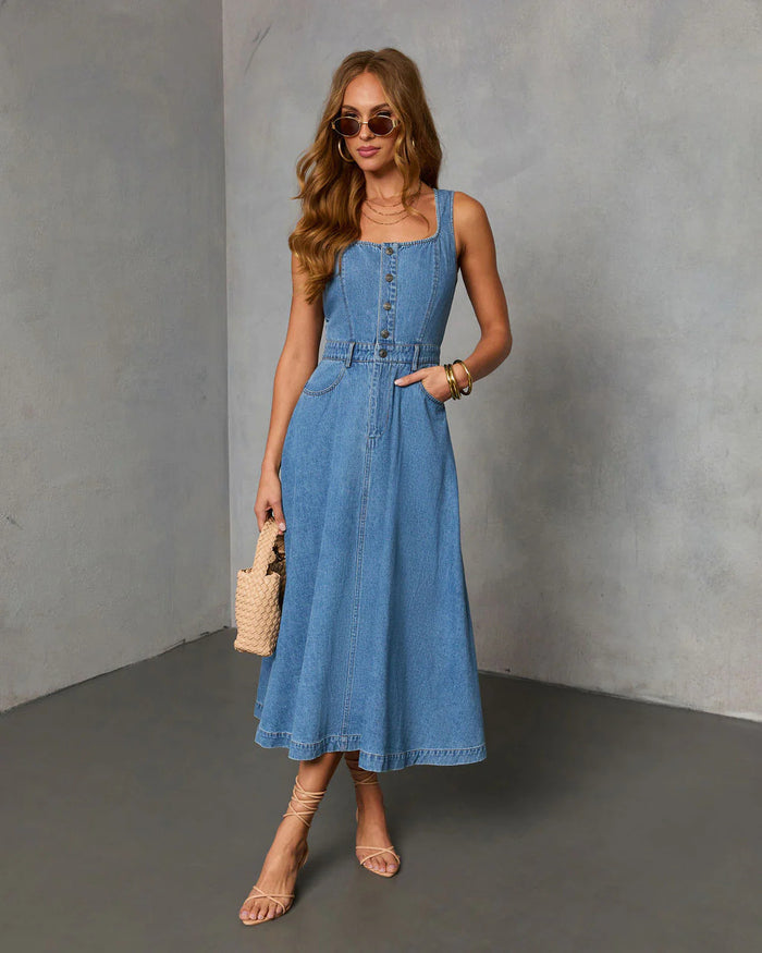 Tayne Midi Dress - Blue