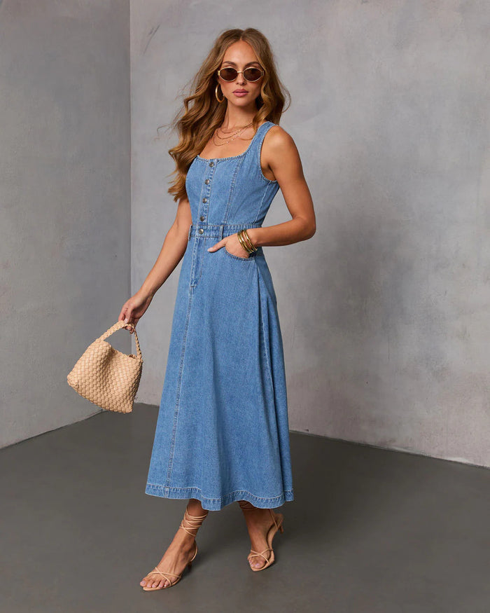 Tayne Midi Dress - Blue