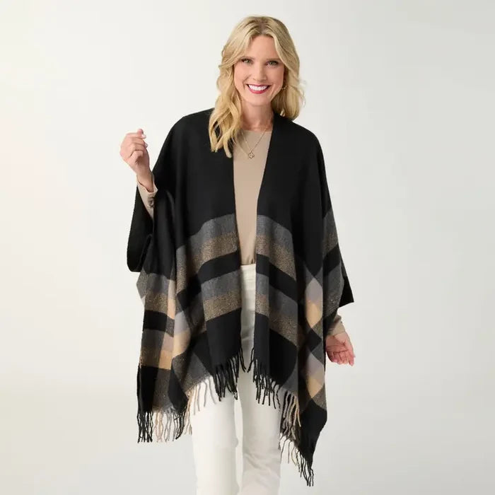 Teagan Striped Lurex Wrap