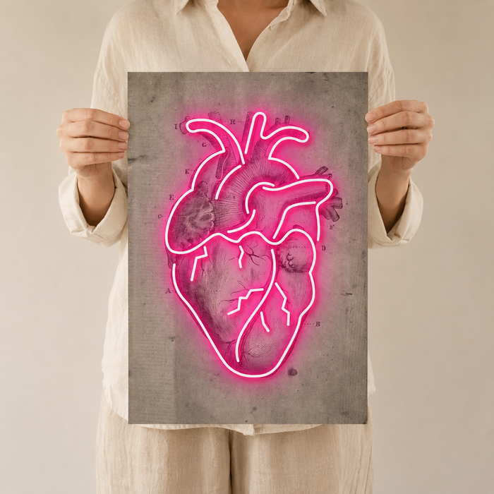 The Neon Heart — Anatomical Print