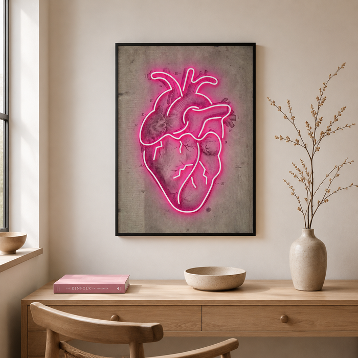 The Neon Heart — Anatomical Print