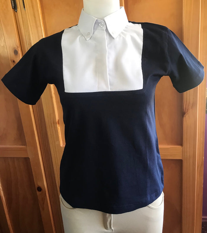 Tie Shirt/ T-Shirt Navy With White Front “NEW"  (100) Adults