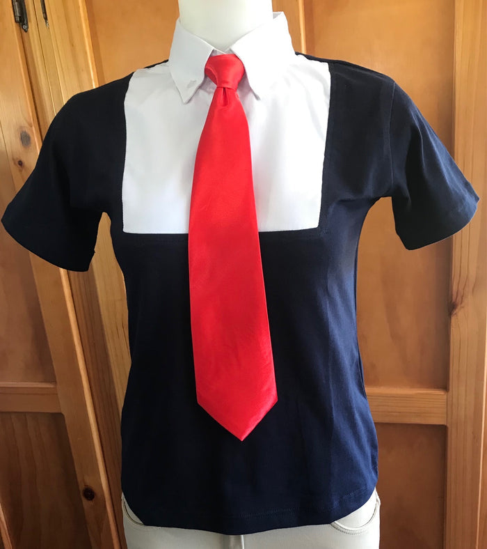Tie Shirt/ T-Shirt Navy With White Front “NEW"  (100) Adults