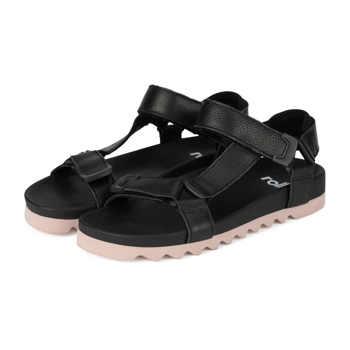Tooth Wedge Sandal - Black/Pink