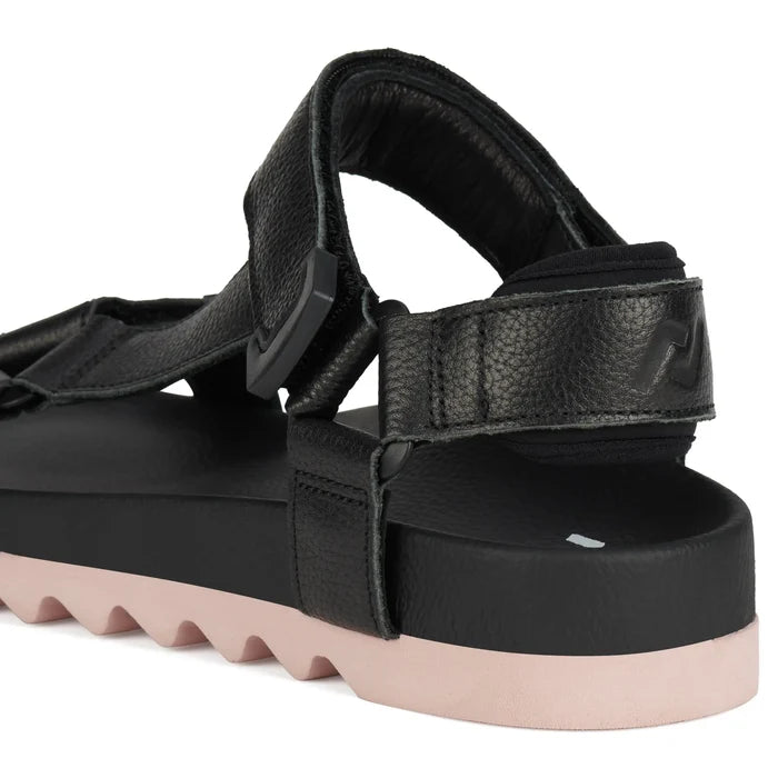 Tooth Wedge Sandal - Black/Pink