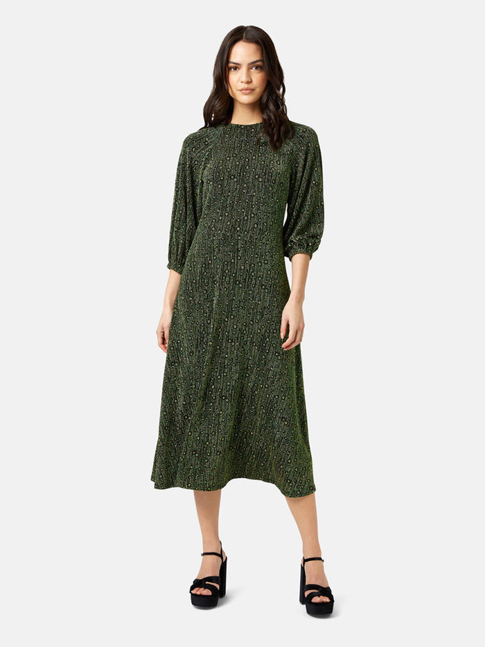 Traffic People Drape Dress Green