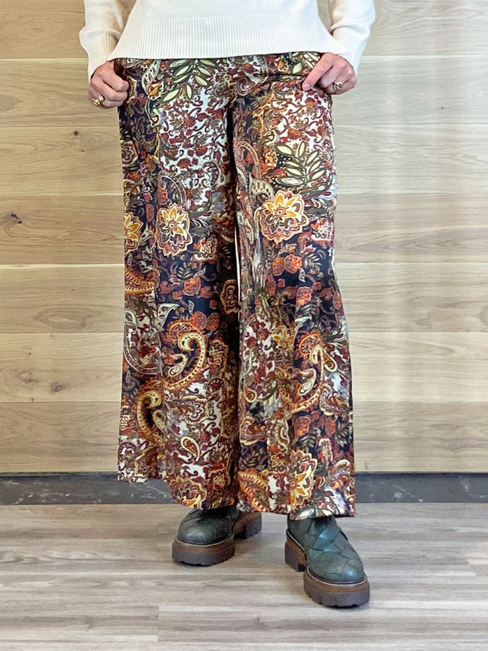 Traffic People Imitation Game Palazzo Trousers Brown