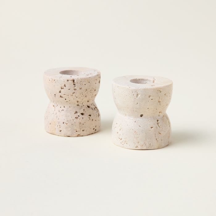 Travertine Marble Taper Holder