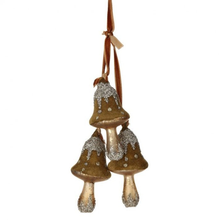 Triple Mushroom Ornament
