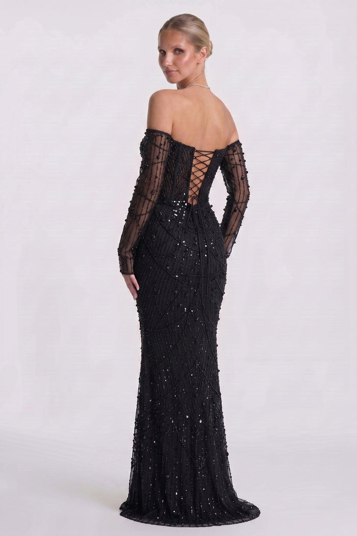 Trumpet-Mermaid Maxi Lace Wedding Guest Dress CG0323
