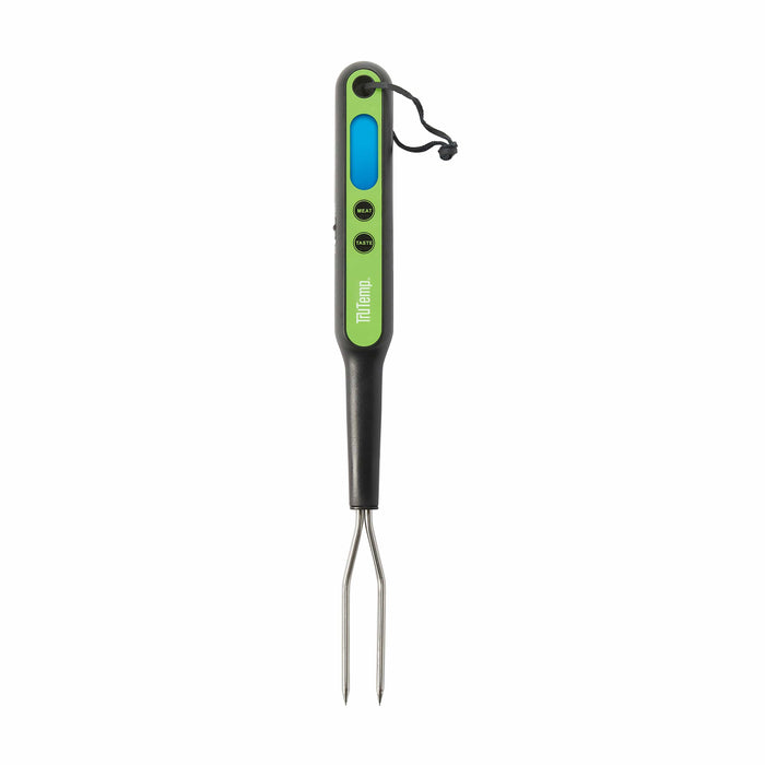 TruTemp Programmable Fork Thermometer with blue display and lime green body