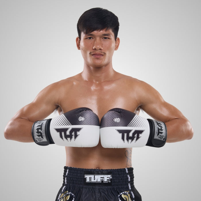 TUFF Muay Thai Boxing White Gloves