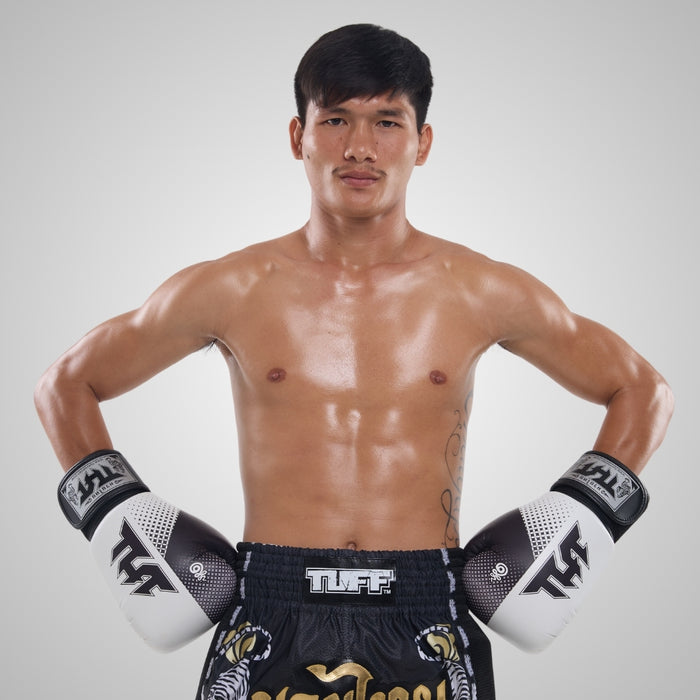 TUFF Muay Thai Boxing White Gloves