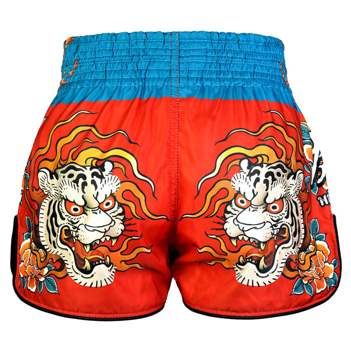 TUFFPAYAK Muay Thai Shorts Boxing Trunks Retro Style (TPY-RMS002-RED)