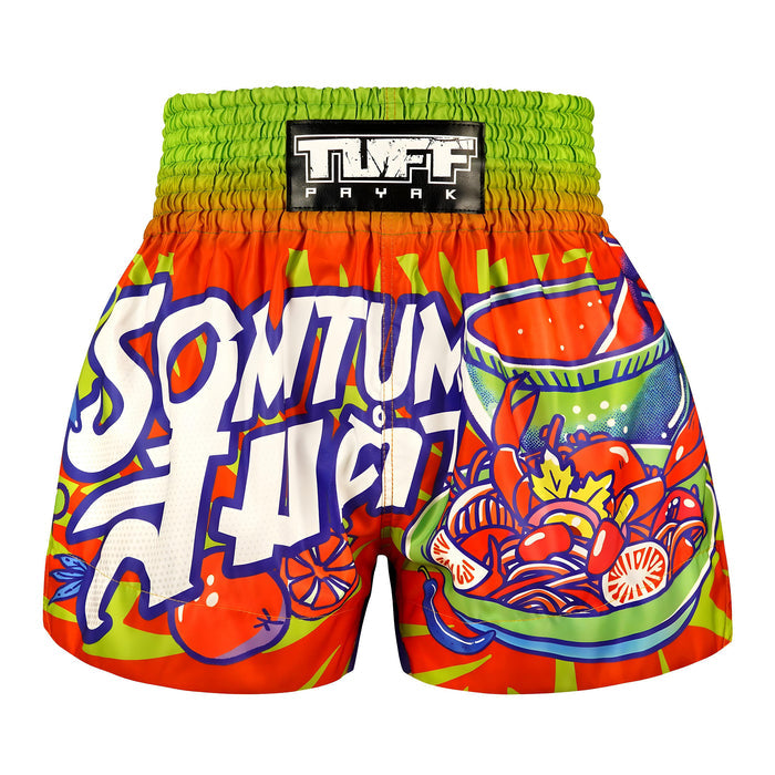TUFFPAYAK Muay Thai Shorts Boxing Trunks Traditional Style (TPY-MS001-RED)