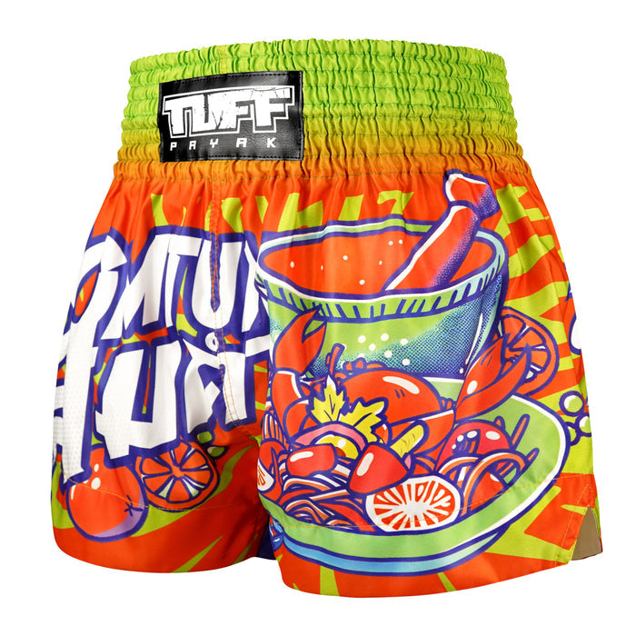 TUFFPAYAK Muay Thai Shorts Boxing Trunks Traditional Style (TPY-MS001-RED)