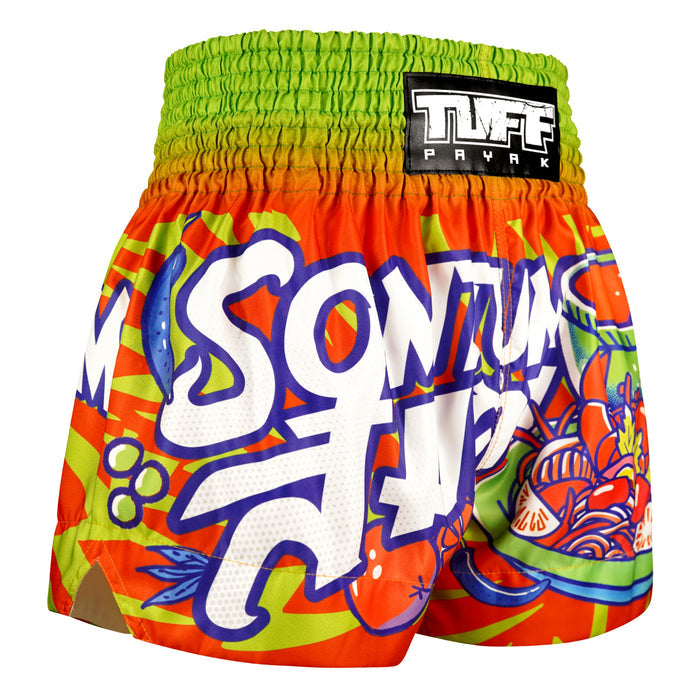 TUFFPAYAK Muay Thai Shorts Boxing Trunks Traditional Style (TPY-MS001-RED)