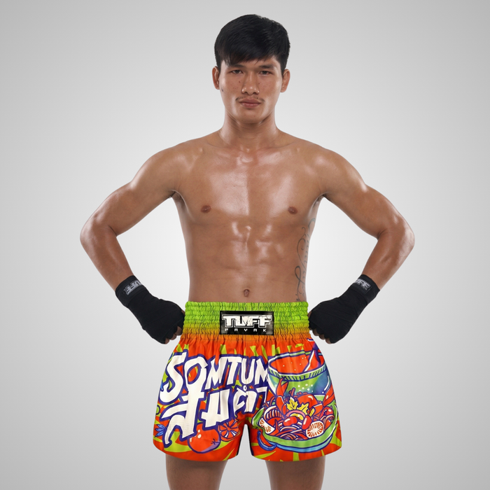 TUFFPAYAK Muay Thai Shorts Boxing Trunks Traditional Style (TPY-MS001-RED)