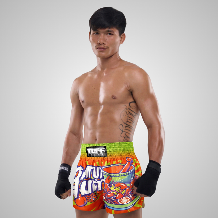 TUFFPAYAK Muay Thai Shorts Boxing Trunks Traditional Style (TPY-MS001-RED)