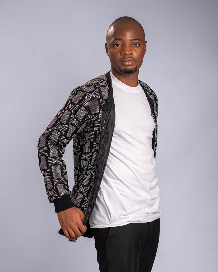 Tutu Men's African Print Bomber Jacket
