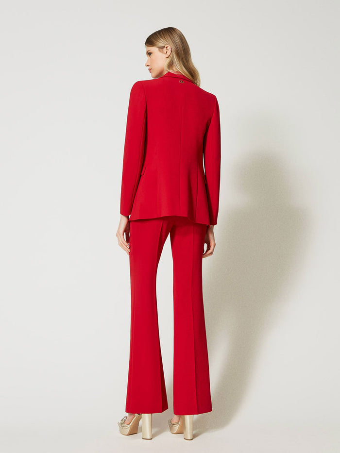 Twinset Crêpe Flared Trousers Red