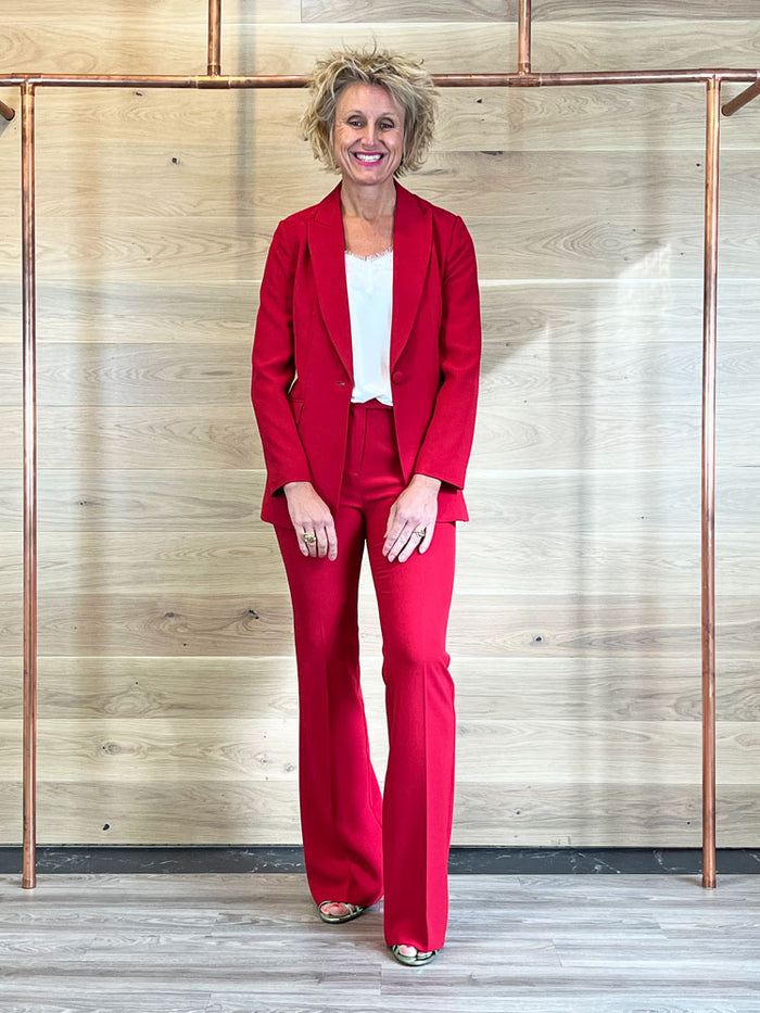 Twinset Crêpe Flared Trousers Red