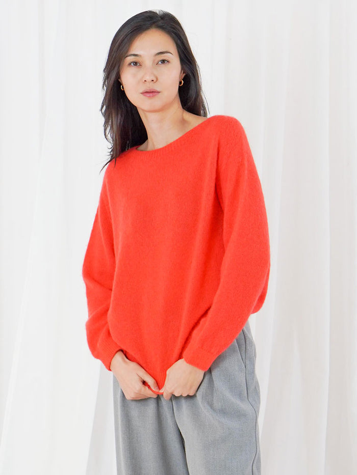 TWNS The Label Sanibel Long-Sleeved Boat Neck Sweater Fire