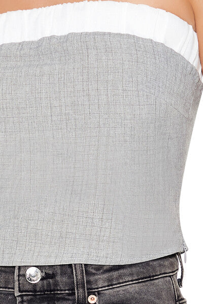 Two-Tone Tube Crop Top