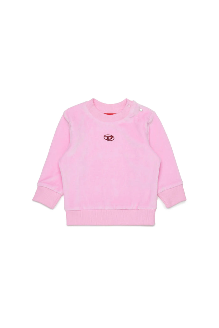 Velvet sweatshirt with Oval D embroidery