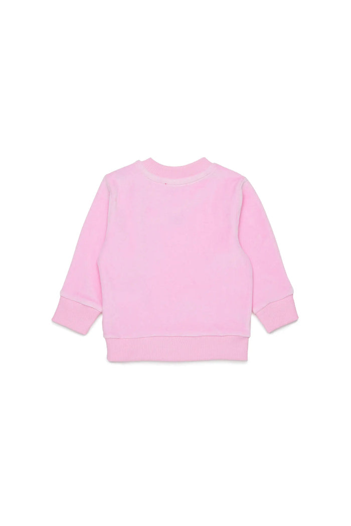 Velvet sweatshirt with Oval D embroidery