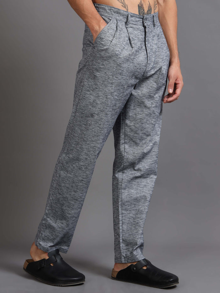 Versatile Pleated Trouser In Blue Online - Pants For Men