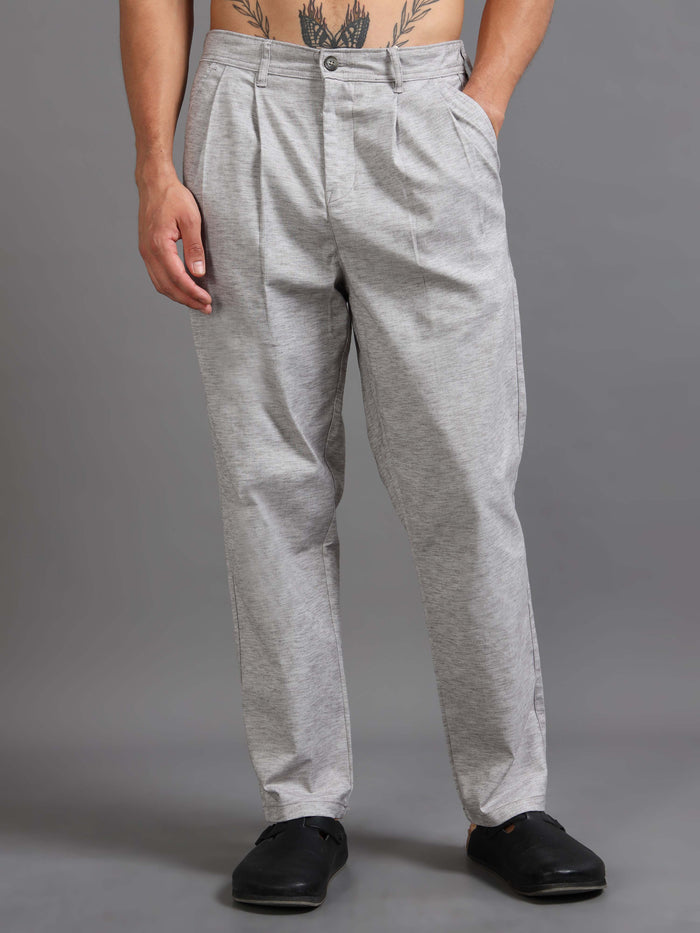Versatile Pleated Trouser In Grey For Men