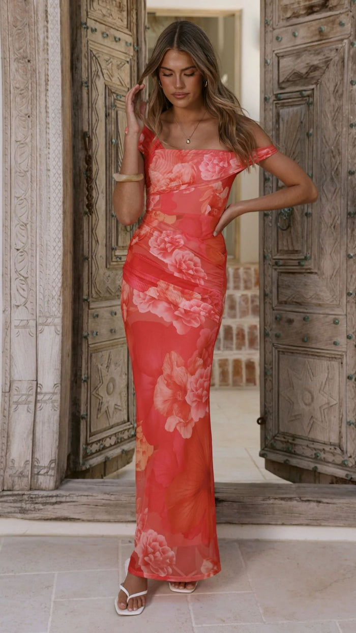 Vibra Maxi Dress - Red