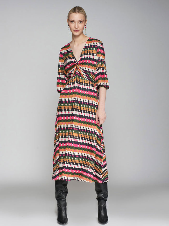 Vilagallo Geo Print Dress Multi
